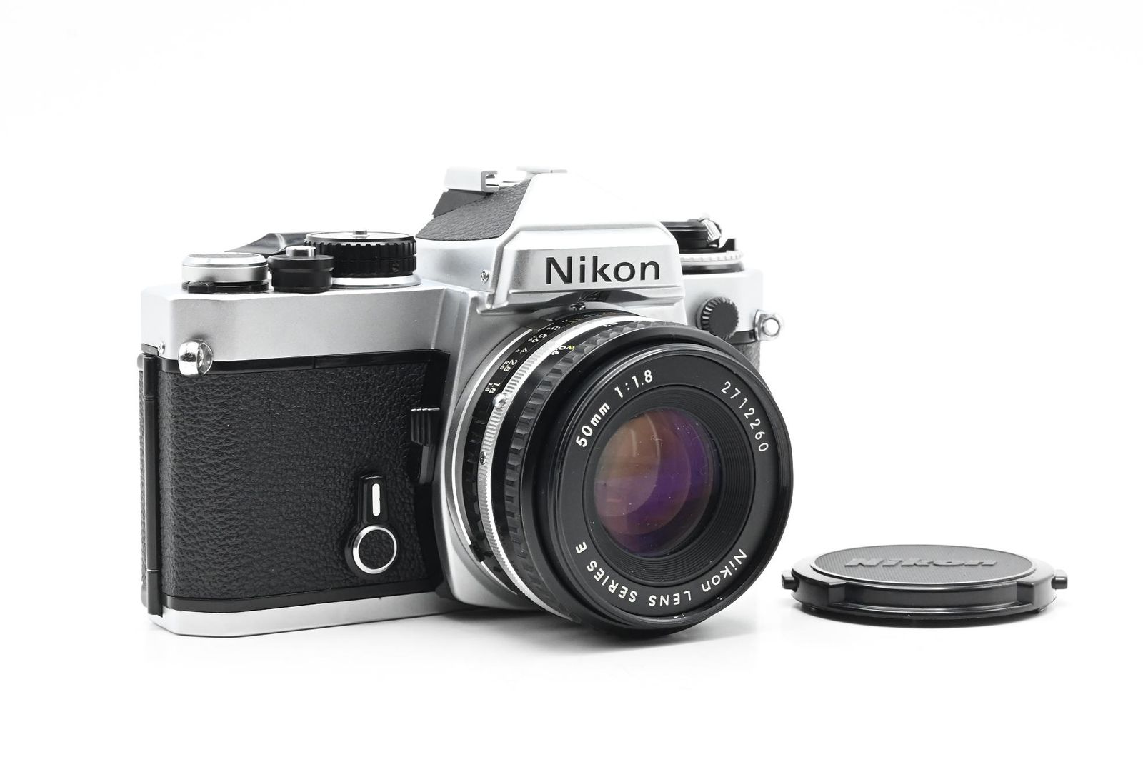Nikon FE SLR Film Camera Chrome Kit w/ AI-S 50mm f1.8 Lens