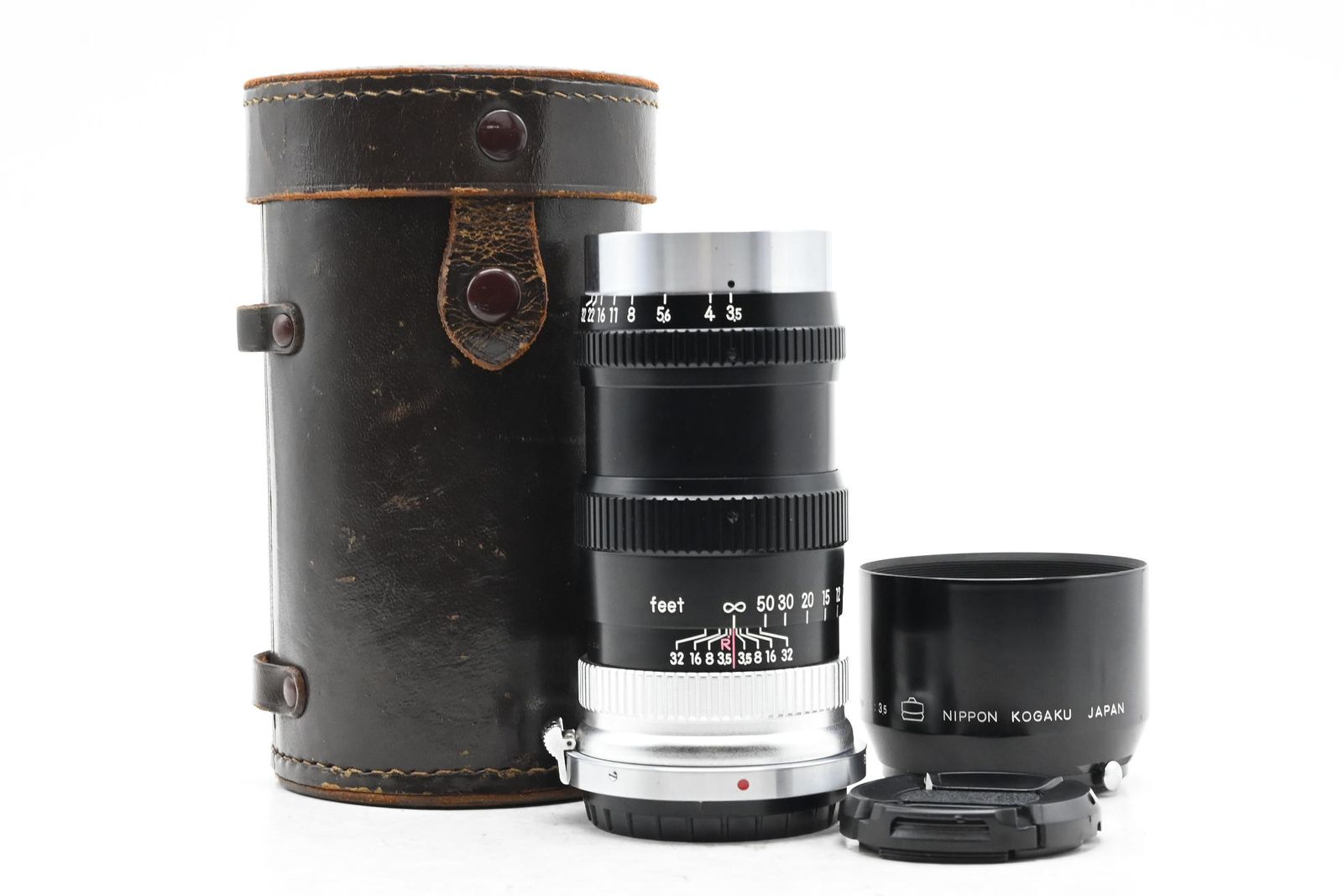 Nikon Nikkor 13.5cm [135mm] f3.5 Q Nippon Kogaku Lens Rangefinder Black