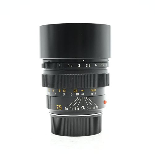 thumbnail-1 for Leica 11810 75mm f1.4 Summilux-M Black Built-In Hood E60 Lens (Version III)