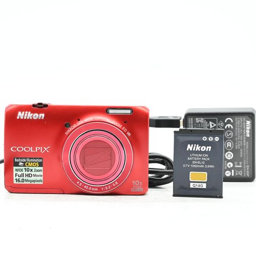 Nikon Coolpix S6300 16MP Digital Camera w/10x Zoom Red