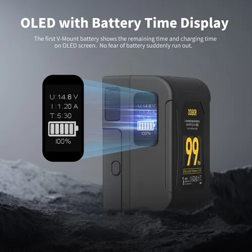 thumbnail-6 for COLBOR Power 99 Pro V-Mount 99Wh Battery with Real-Time OLED Display