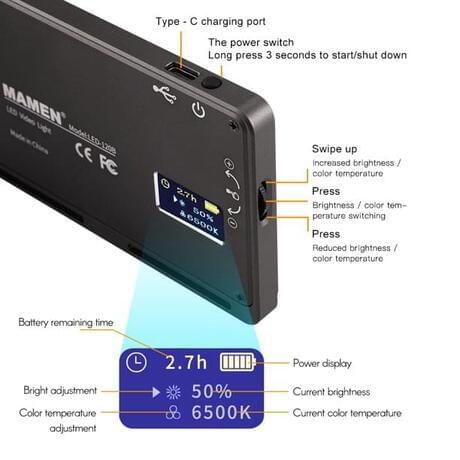thumbnail-1 for Mamen LED-120B Bi-Color LED Pocket Light