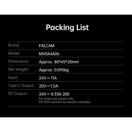 thumbnail-9 for Falcam Move LightGo DC 200 Power Adapter Module