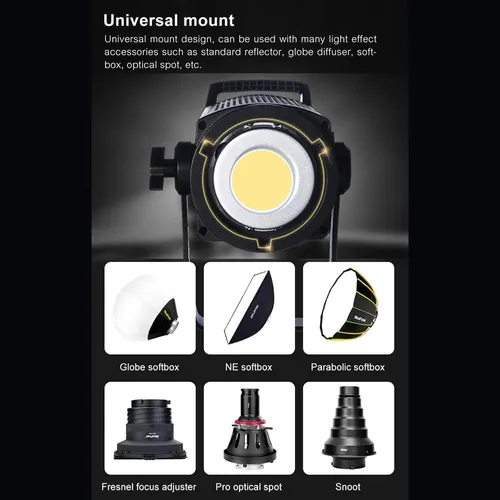 thumbnail-4 for NiceFoto LV-1500A 150W Bi-Color 2700K-6500K Continuous LED Video Light