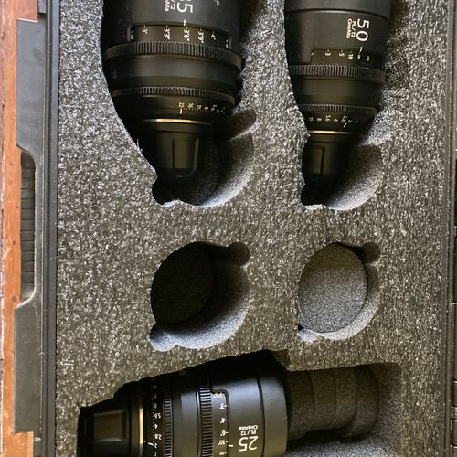 Sony CineAlta MKII 25mm 50mm 85mm T2 PL Lens Set with Pelican Case