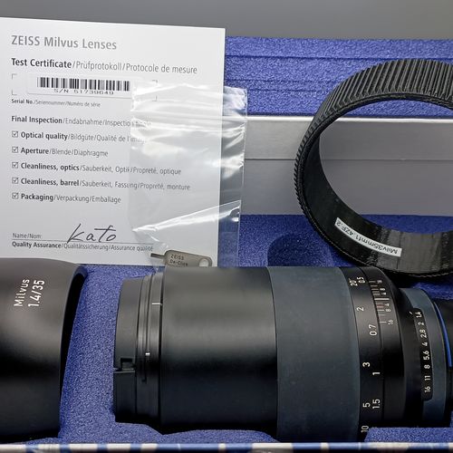 thumbnail-0 for Zeiss Milvus 35mm f/1.4 ZF.2 Lens Nikon F Follow Focus Cinema Gear Lens Box