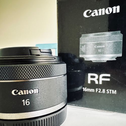 thumbnail-0 for Canon RF 16mm f2.8 lens, caps, Mint, Barely used