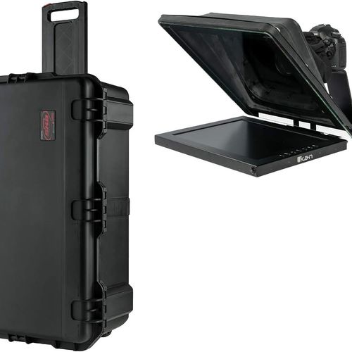 Ikan Professional 15" High Bright Beam Splitter 70/30 Glass Teleprompter Kit with Travel Case (PT4500-TK)