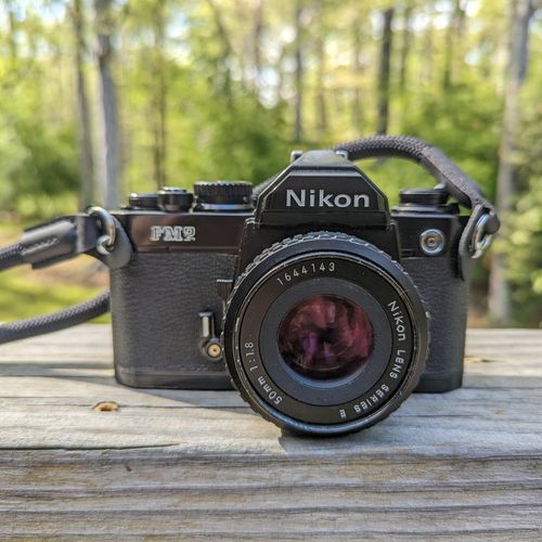 Nikon FM2 Black Film Camera with 50mm f1.8 Series E lens (no meter)