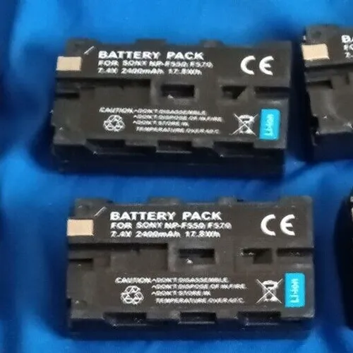 thumbnail-1 for Generic Replacement Battery for Sony 7.4V 2400mAh 17.8Wh Black NP F550 F570 - 6 batteries