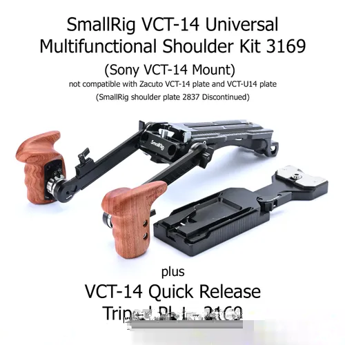 thumbnail-0 for SmallRig Sony VCT-14 Universal Multifunctional Shoulder Kit 3169 + VCT-14 Quick Release Tripod Plate 2169