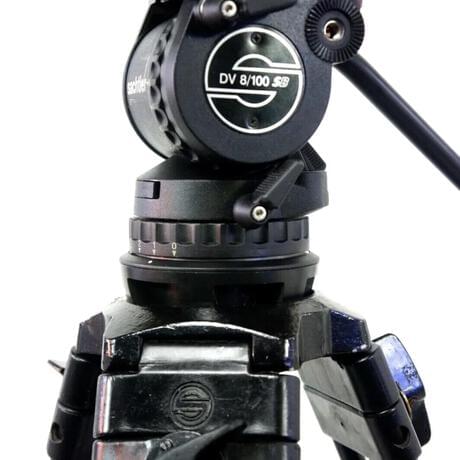 Sachtler DV 8/100 SB Fluid Head, 100L Carbon Tripod, Ground Spreader